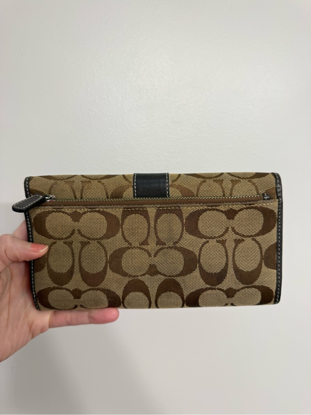 Coach Signature C Jacquard Wallet, Brown (Khaki) - Picture 2 of 5